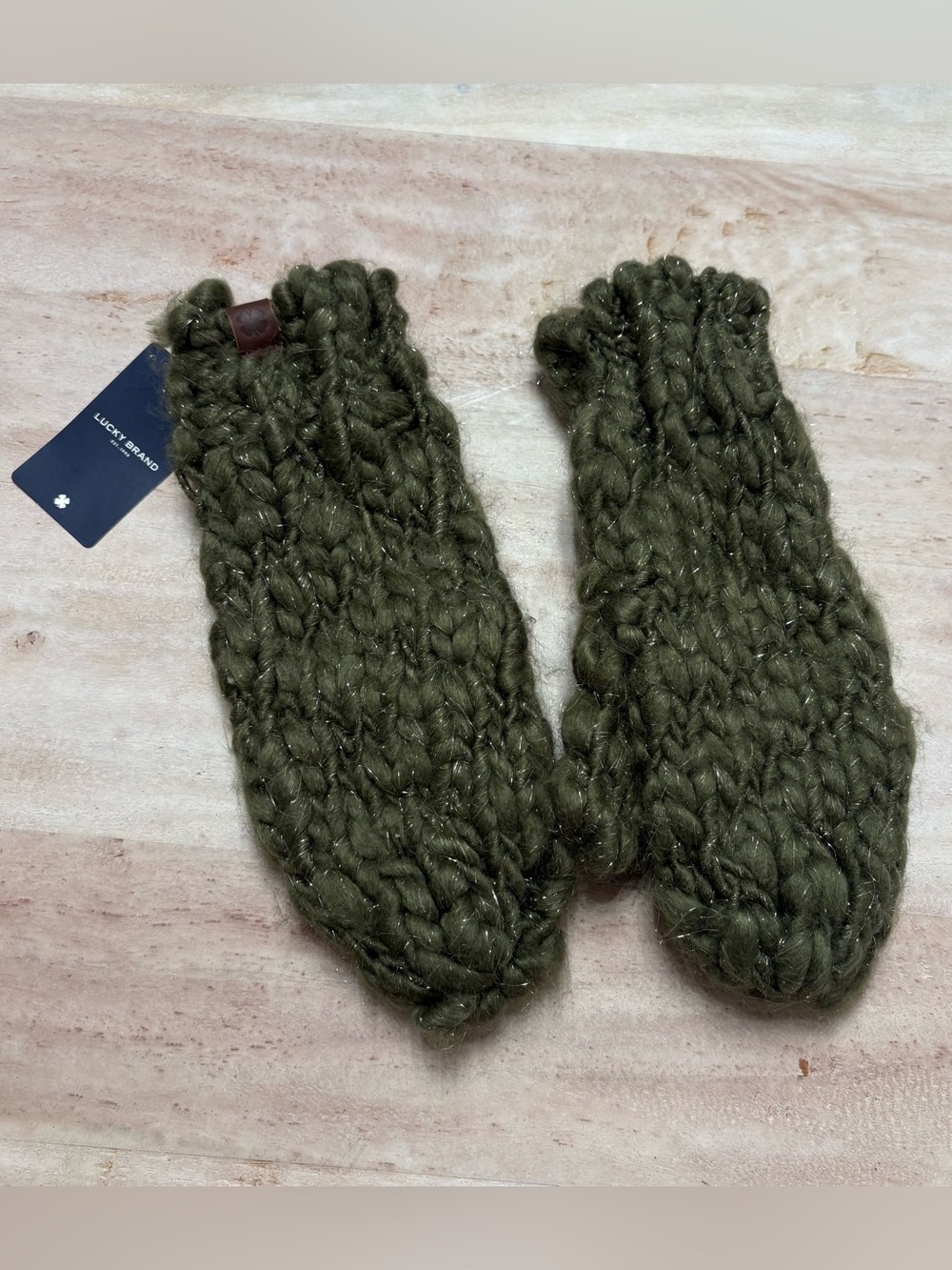 LUCKY BRAND Cozy Knit Mittens Sz OS